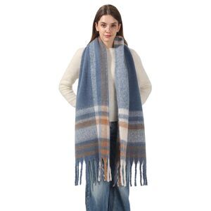 8548 Womens Winter Plaid Scarf Cold Weather Big Warm Long